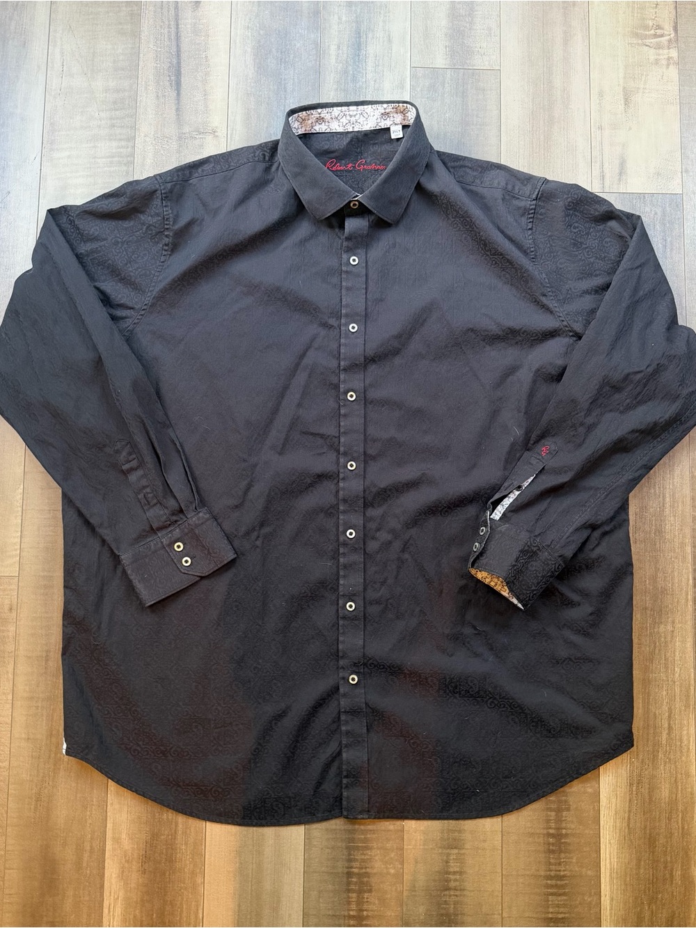 Robert Graham Shirt Mens 3XLT Black Paisley Button Front Long Sleeve Casual